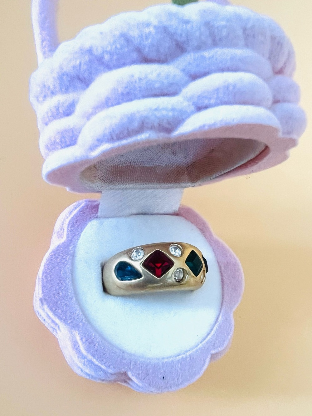Multi color CZ band ring size 7, NIB